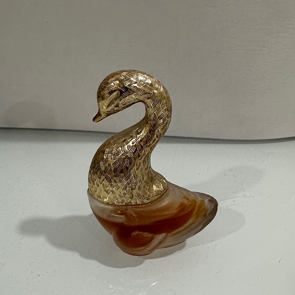 Avon Elegant Gold Swan miniature perfume Figurine